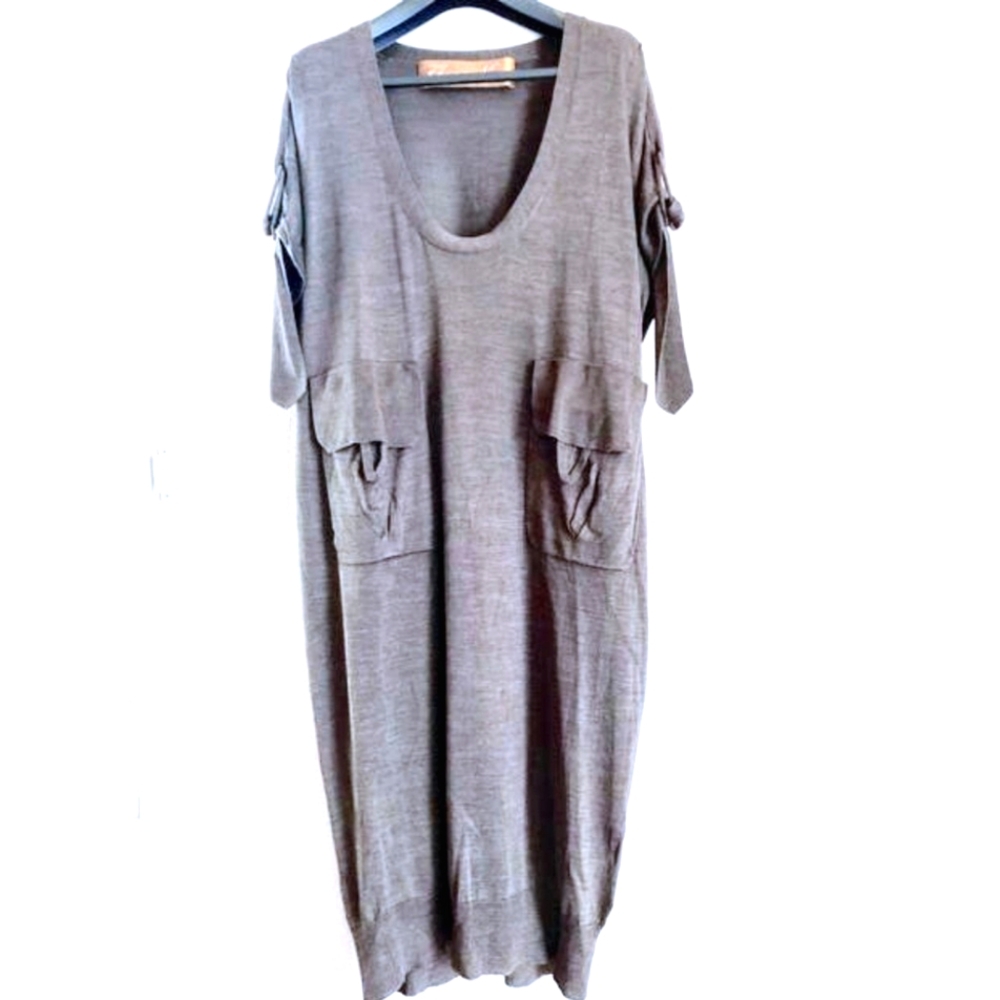 Zhor & Nema Paris Midi 100% Silk Knit T-shirt Dress Size Small